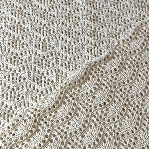 Cream crochet waves cotton knit fabric for dressmaking