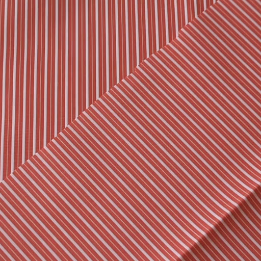 Coral striped Italian cotton fabric for shirts and tops