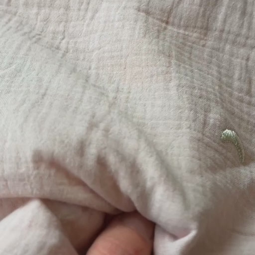 Powder Starry Night Embroidered Cotton Double Gauze Fabric for dressmaking