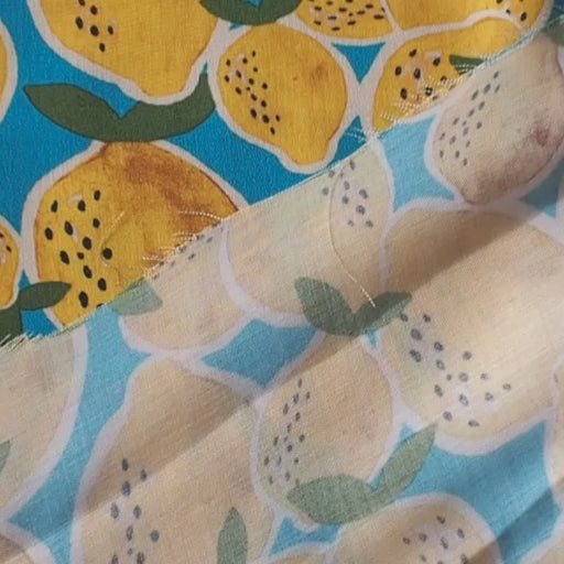 Summer Fruits Viscose Sateen Fabric