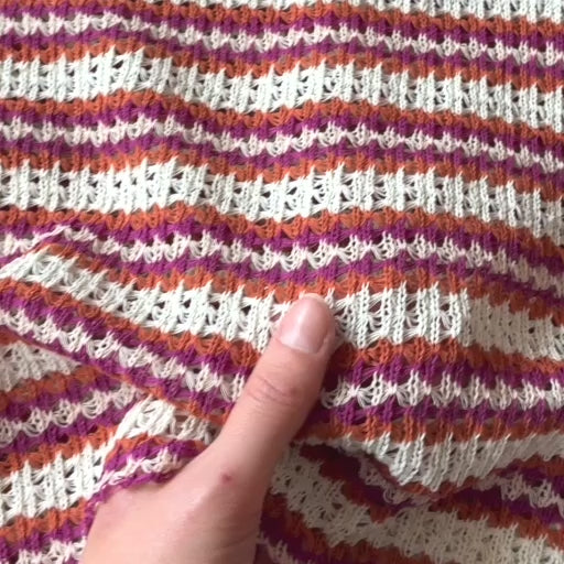 Sunset Stripe Crochet Effect Fabric for dressmaking