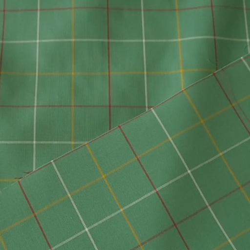 Green Country Check Cotton Fabric for Dressmaking