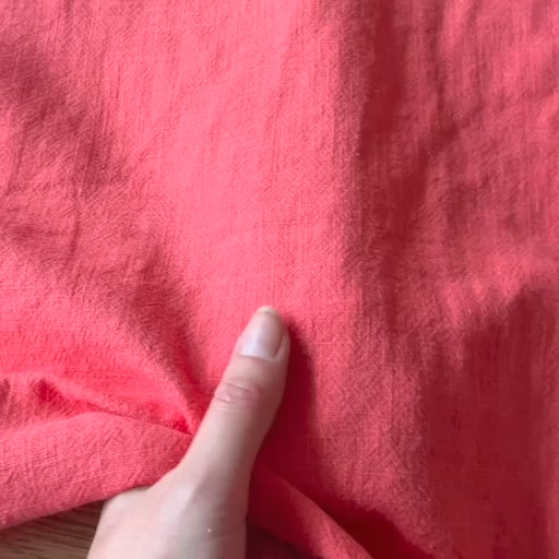 Coral Textured Ramie Linen Fabric