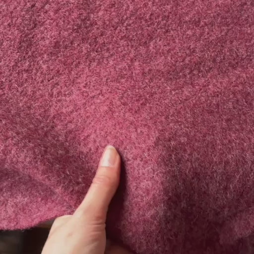 Bordeaux Melange Boiled Wool Fabric
