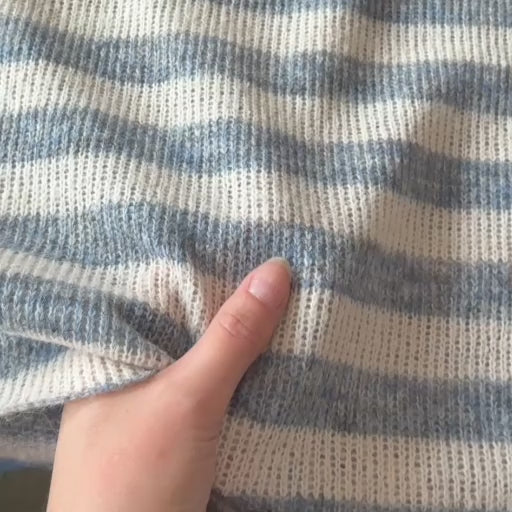 Pebble Blue Stripe Marl Knit Fabric