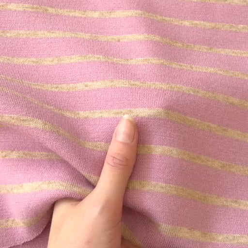 Rose Stripe Viscose Blended Knit Fabric