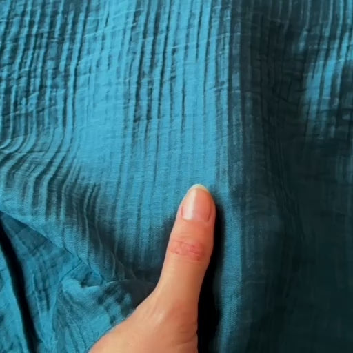 Peacock Crinkle Viscose Tencel Fabric