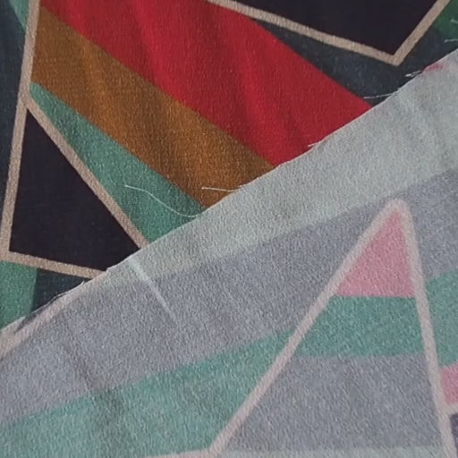 Fabric Godmother Bowie Multi Viscose Crepe Fabric – colourful abstract viscose crepe for dressmaking