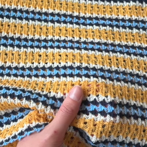 Golden Coast Stripe Crochet Effect Fabric for dressmaking