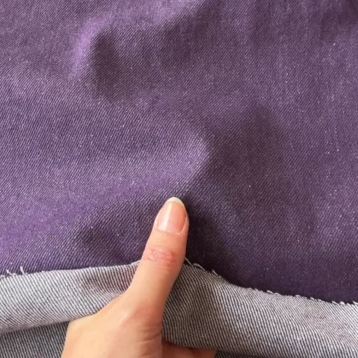 Violet 12.6oz Washed Heavy Rigid Cotton Denim Fabric