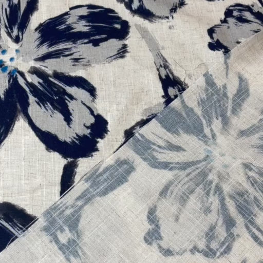 Expressive floral viscose linen fabric for dressmaking