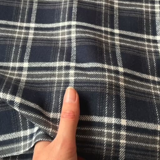 Midnight Plaid Brushed Yarn Dyed Cotton Flannel Fabric
