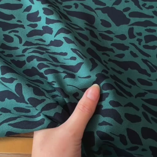 Lagoon Mosaic Viscose Twill Fabric
