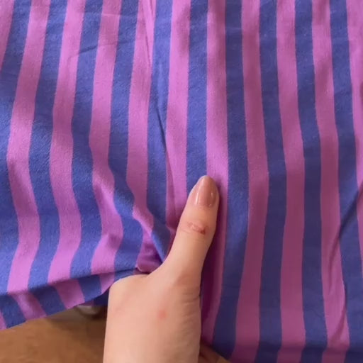 Grape Yarn Dyed Stripe Cotton Fabric