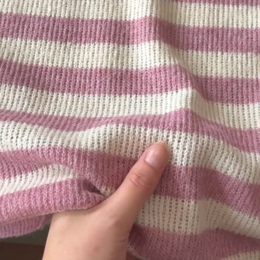 Rose Pink Stripe Marl Knit Fabric