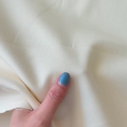 Cream Stretch Cotton Twill dressmaking Fabric