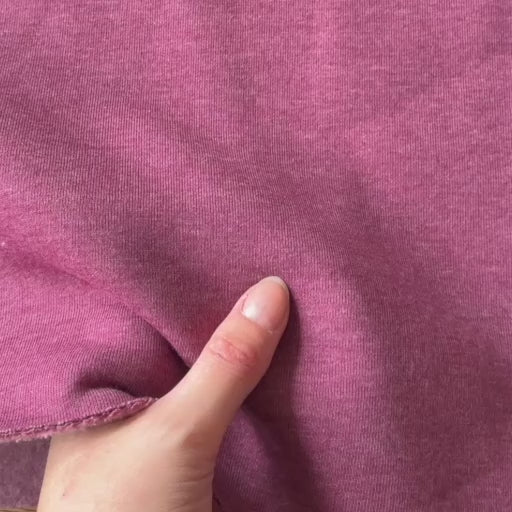 Fibre Mood Marled Berry Snuggly Fleeceback Organic Cotton Sweatshirting Fabric
