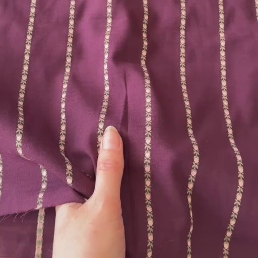 Bosenberry Embroidered Floral Jacquard Stripe Cotton Fabric