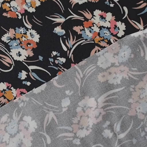 Liberty Weymouth viscose twill Leah B fabric, floral twill with soft drape.