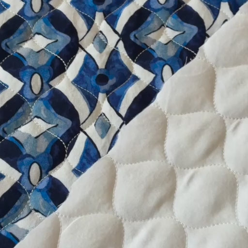Inky Diamond Quilted Viscose Fabric for dressmaking
