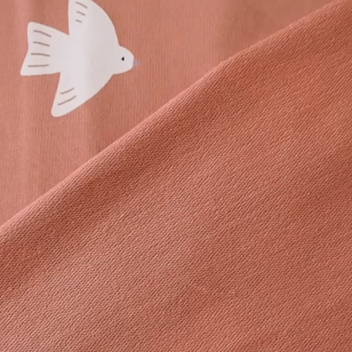 Coral Dove Cotton French Terry Fabric with loopback
