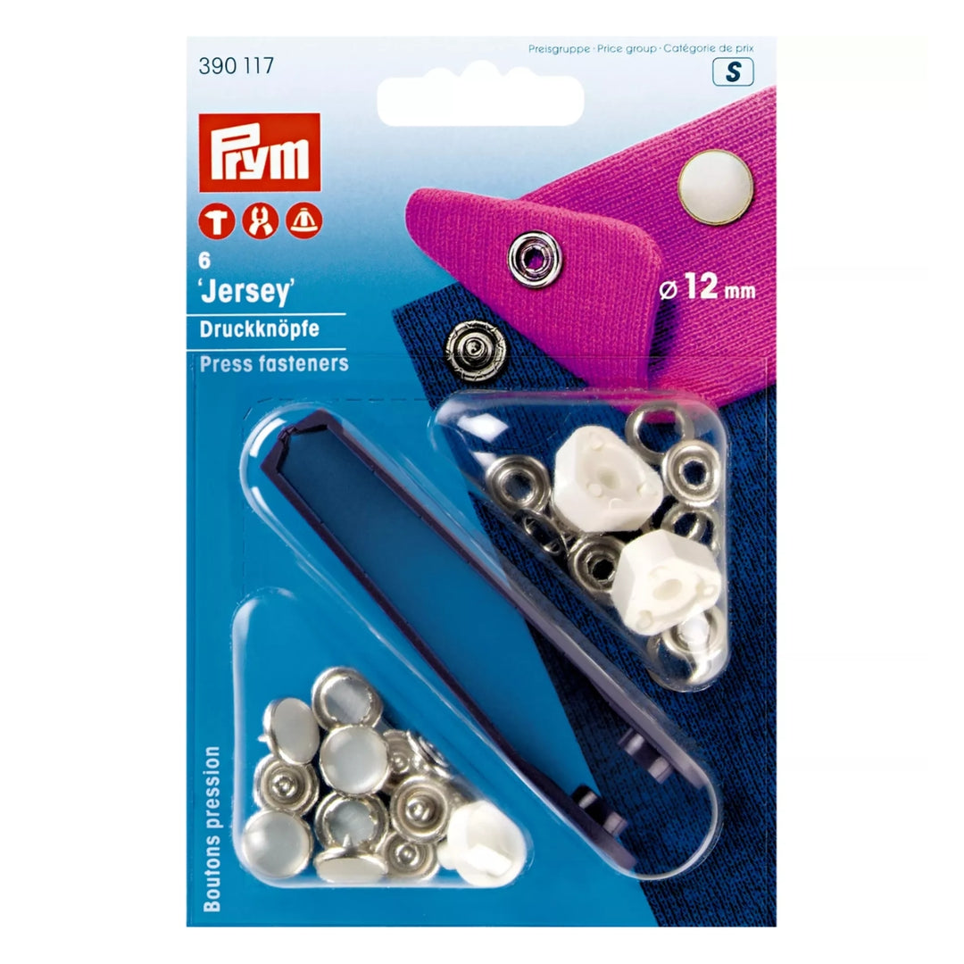 Prym Non-Sew Jersey Press Fastener - 12mm Pearl