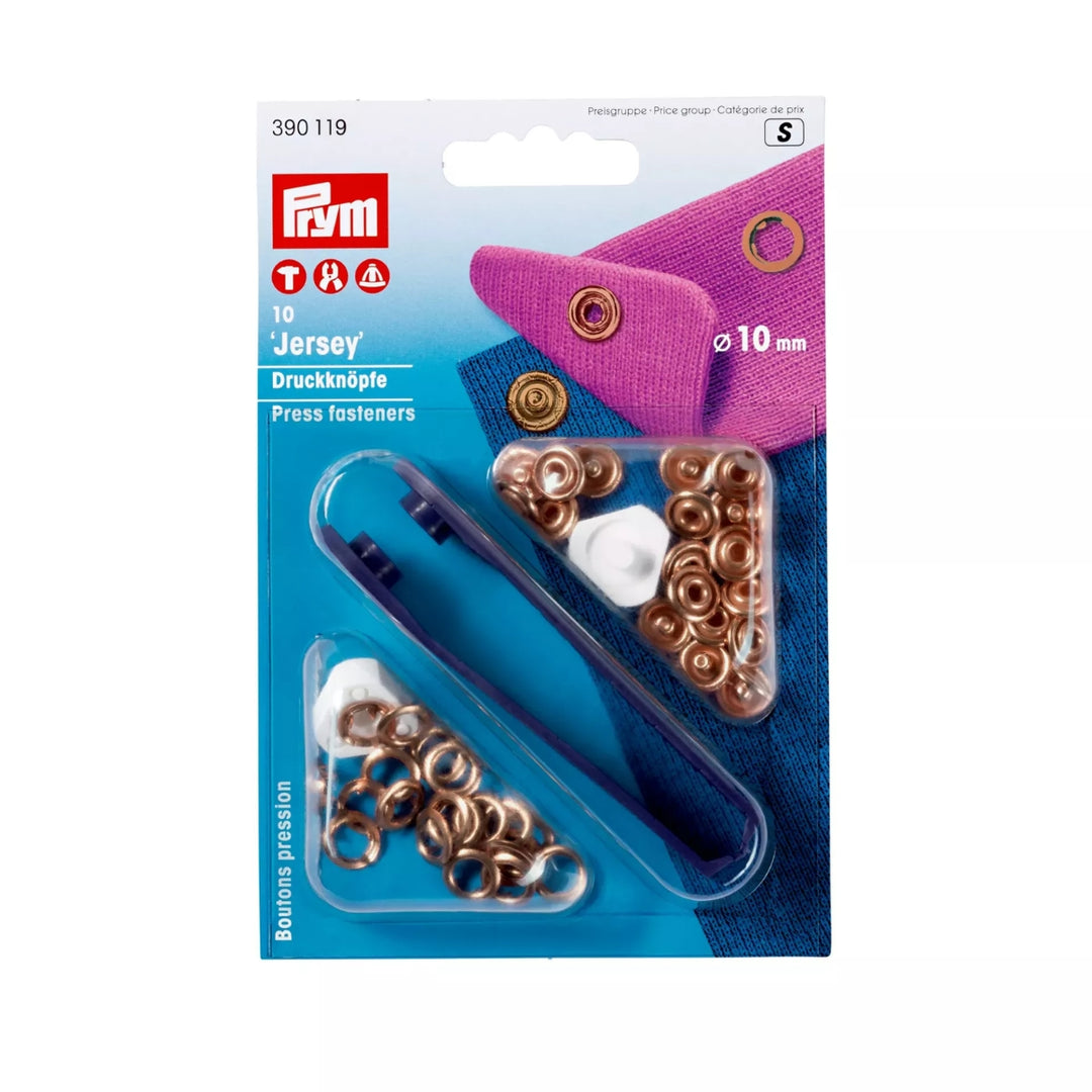Prym Non-Sew Jersey Press Fastener - 10mm Rose Gold