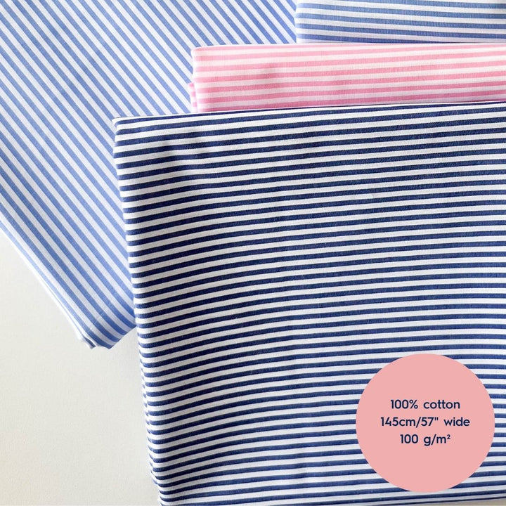 Lauren's Colour Blocked Rose Raglan Shirt in Striped Cotton Poplin
