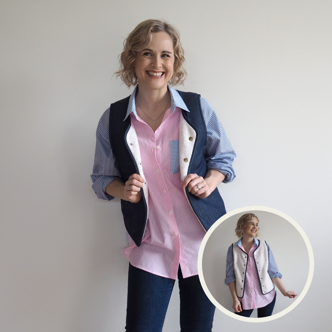 Ruby Vest Free Pattern Reversible Quilted Vest Dressmaking Kit | Ruby Vest Sewing Pattern ...