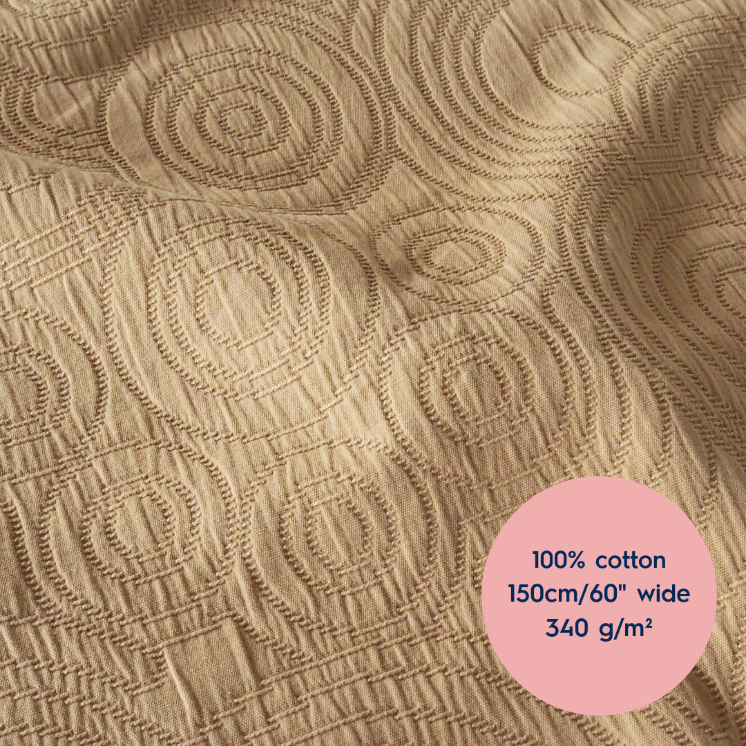Lauren's Caiplie Jacket in Sand Cairn Circles Cotton Jacquard