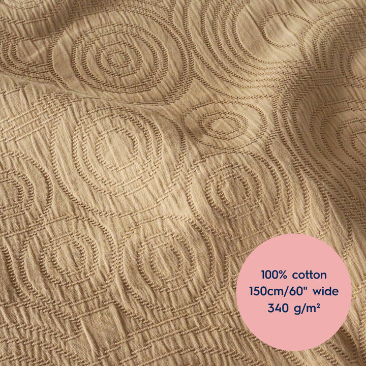 Lauren's Caiplie Jacket in Sand Cairn Circles Cotton Jacquard