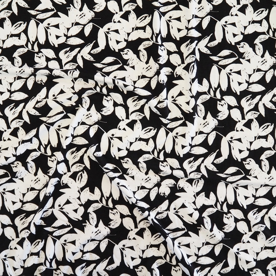 Shadow Leaves Viscose Jersey Fabric - Cut Length 1.4m x 150cm