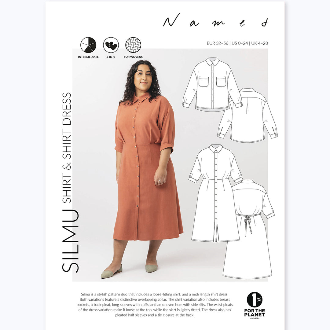 Named Clothing Silmu Shirt And Shirt Dress Sewing Pattern PDF Guthrie & Ghani Named Clothing Silmu Shirt And Shirt Dress Sewing Pattern PDF Guthrie & Ghani