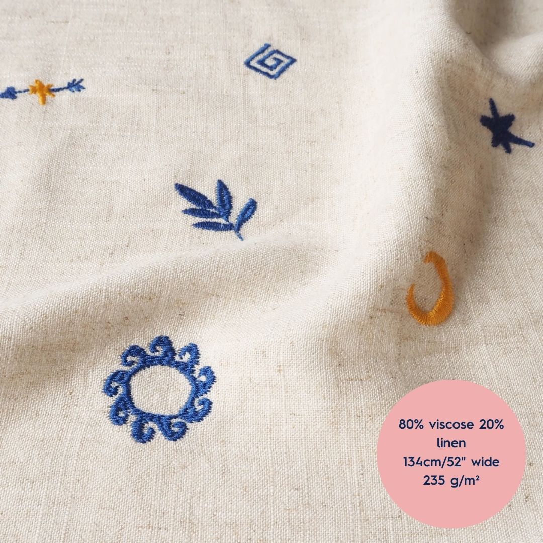 Lauren's Thora Dress in Thora's Charms Embroidered Viscose Linen
