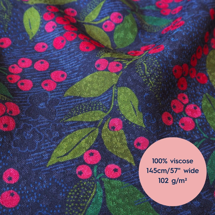 Lauren's Thora Dress in Navy Wild Rowan Viscose Jacquard