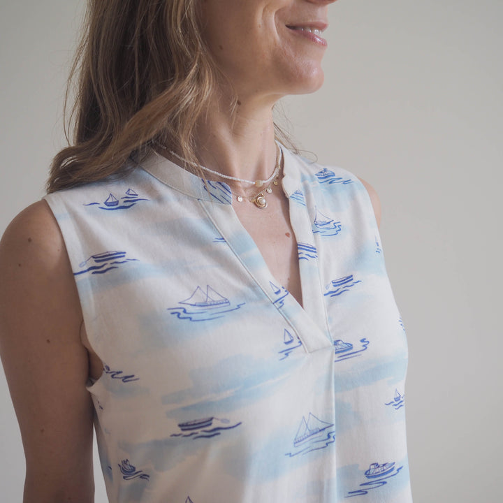 Aegean Waves Viscose Linen Fabric - Cut Lengths