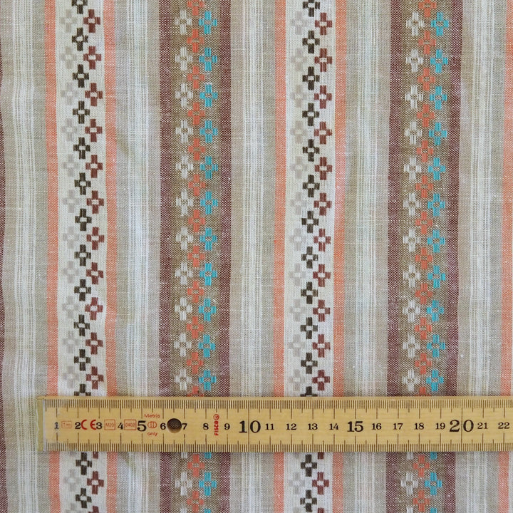 Woven Stripe Cotton Linen Jacquard Fabric - Cut Length 2.2m x 140cm