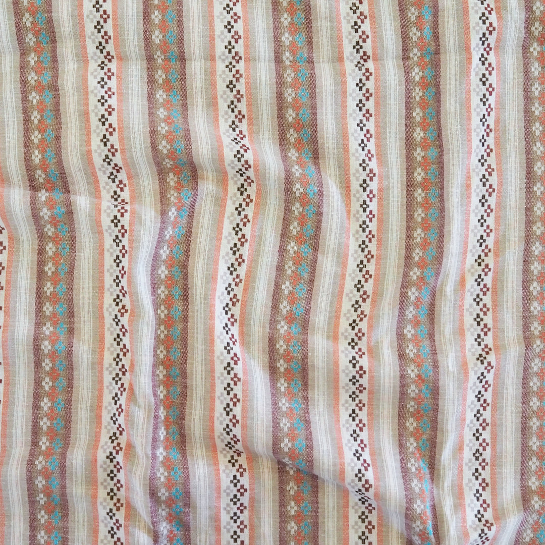 Woven Stripe Cotton Linen Jacquard Fabric - Cut Length 2.2m x 140cm